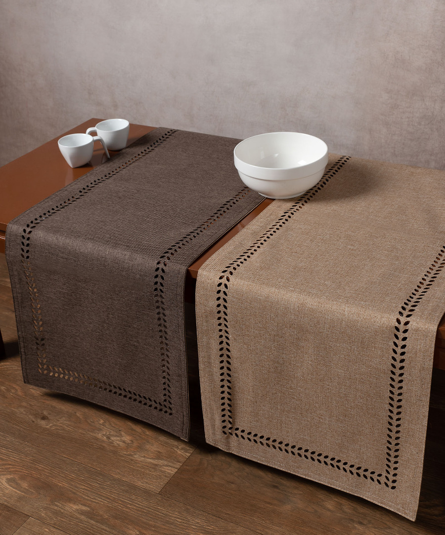 Untitled-1883 τραβέρσα (45cm x 170cm) bg18 καφέ/άμμου SilkFashion - Image 1