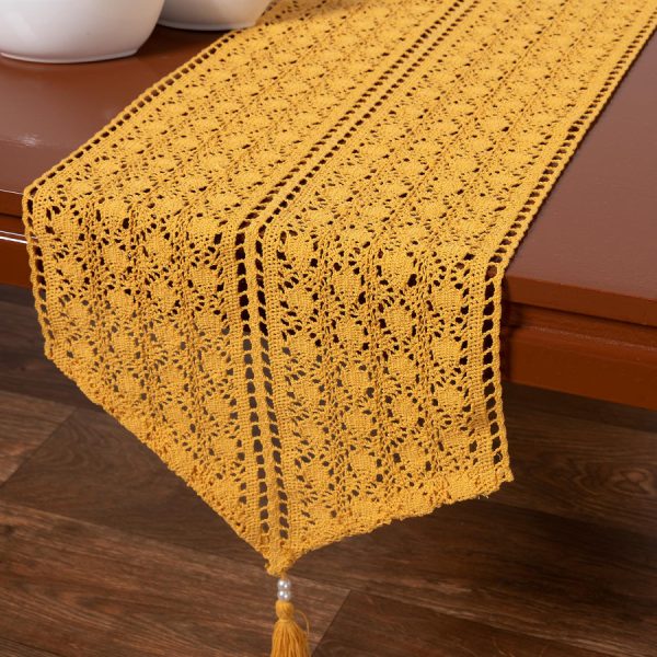 Πλεκτή τραβέρσα c210 (32cm x 160cm) κροκί SilkFashion