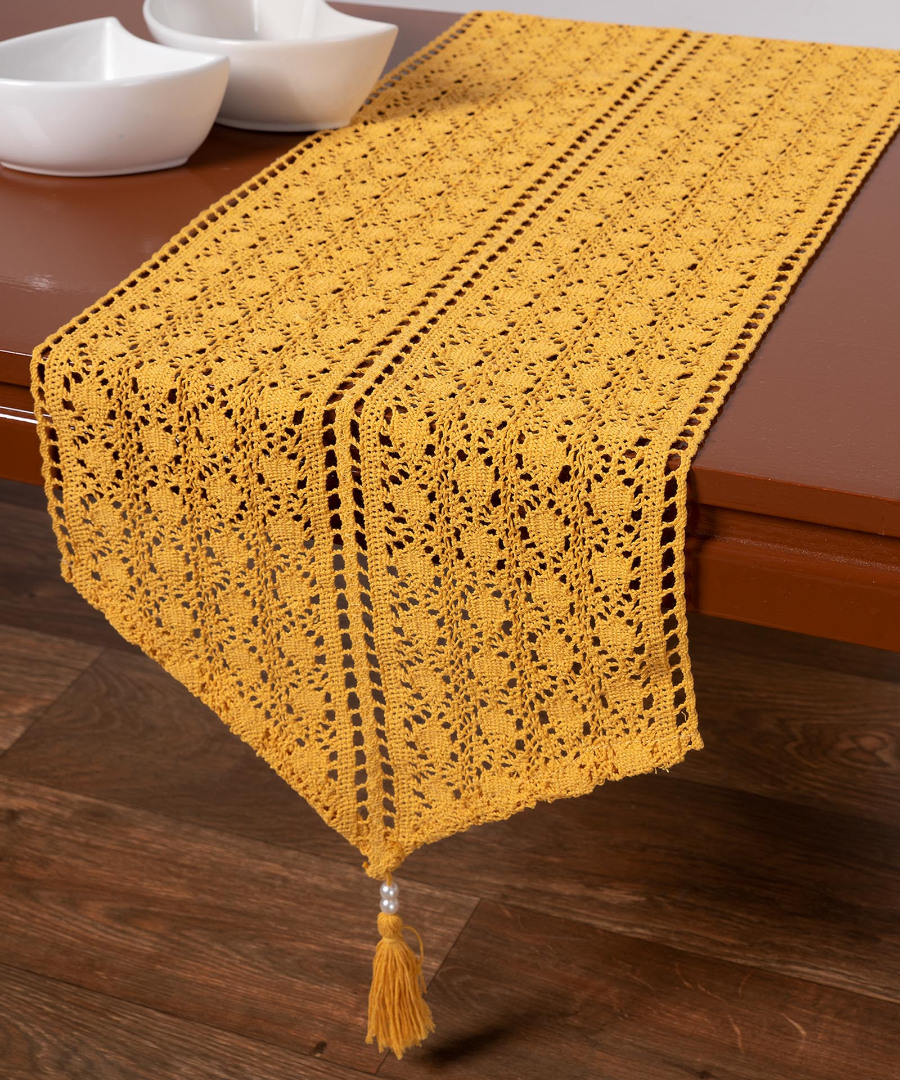 Untitled-2005 Πλεκτή τραβέρσα c210 (32cm x 160cm) κροκί SilkFashion - Image 1