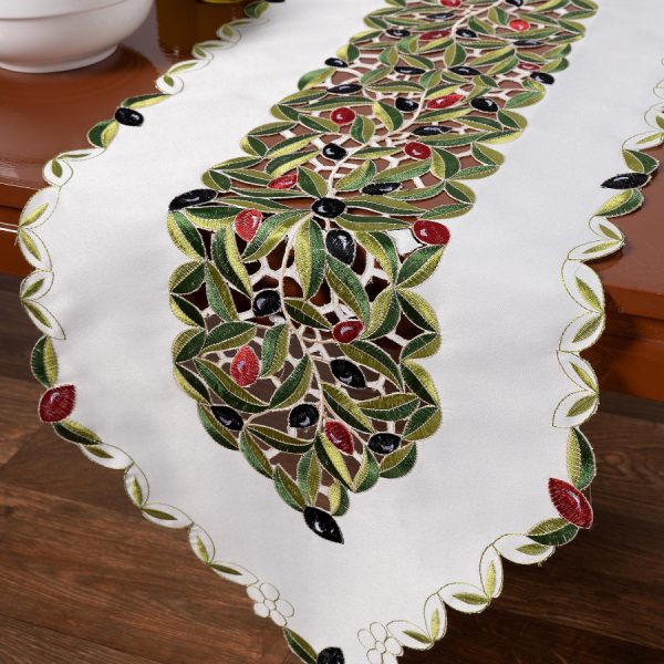 Σατέν τραβέρσα ελιά nw342 (40cm x 175cm) κόκκινη SilkFashion