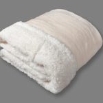 κουβέρτα fleece με sherpa (220cm x 240cm) flannel ivory SilkFashion