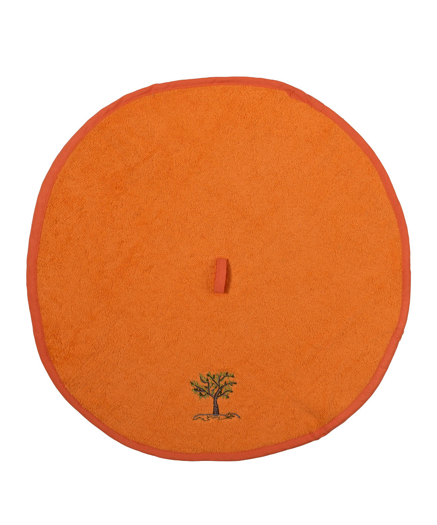 Untitled-2233 Στρογγυλή πετσέτα με κρεμαστράκι (48cm) πορτοκαλί SilkFashion - Image 1