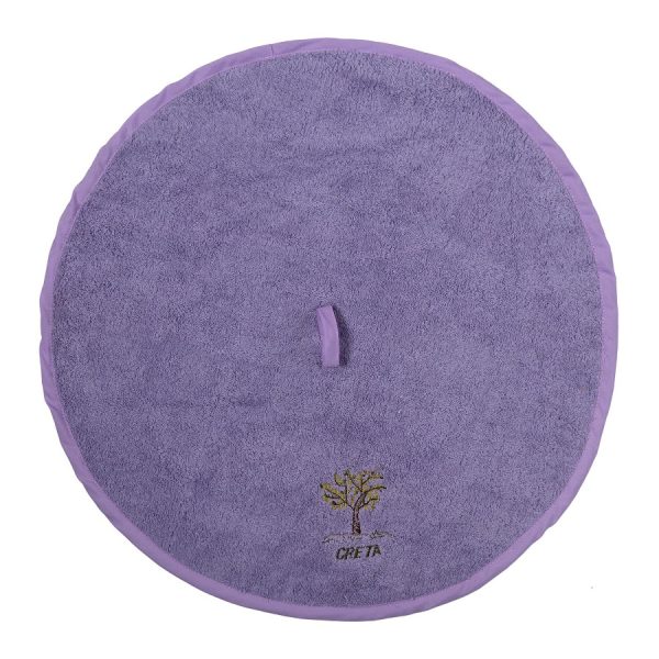 Στρογγυλή πετσέτα με κρεμαστράκι (48cm) λιλά ΚΡΗΤΗ SilkFashion