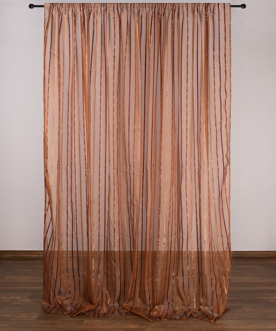 Untitled-2336 Κουρτίνα nx6104 (280cm x 300cm) με τρέσα καφέ SilkFashion - Image 1