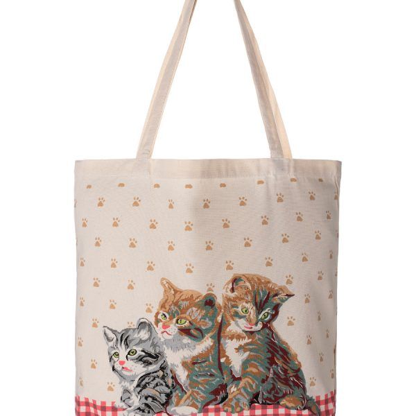 Τσάντα με στάμπα (45cm x 38cm) γατάκια SilkFashion