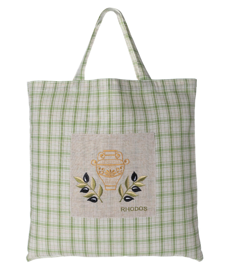 Untitled-2385 Τσάντα με κέντημα 1312 (45cm x 45cm) πράσινη RHODES SilkFashion - Image 1