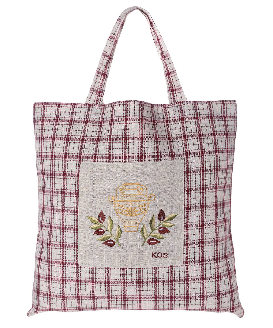 Untitled-2391 Τσάντα με κέντημα 1312 (45cm x 45cm) κόκκινη KOS SilkFashion - Image 1