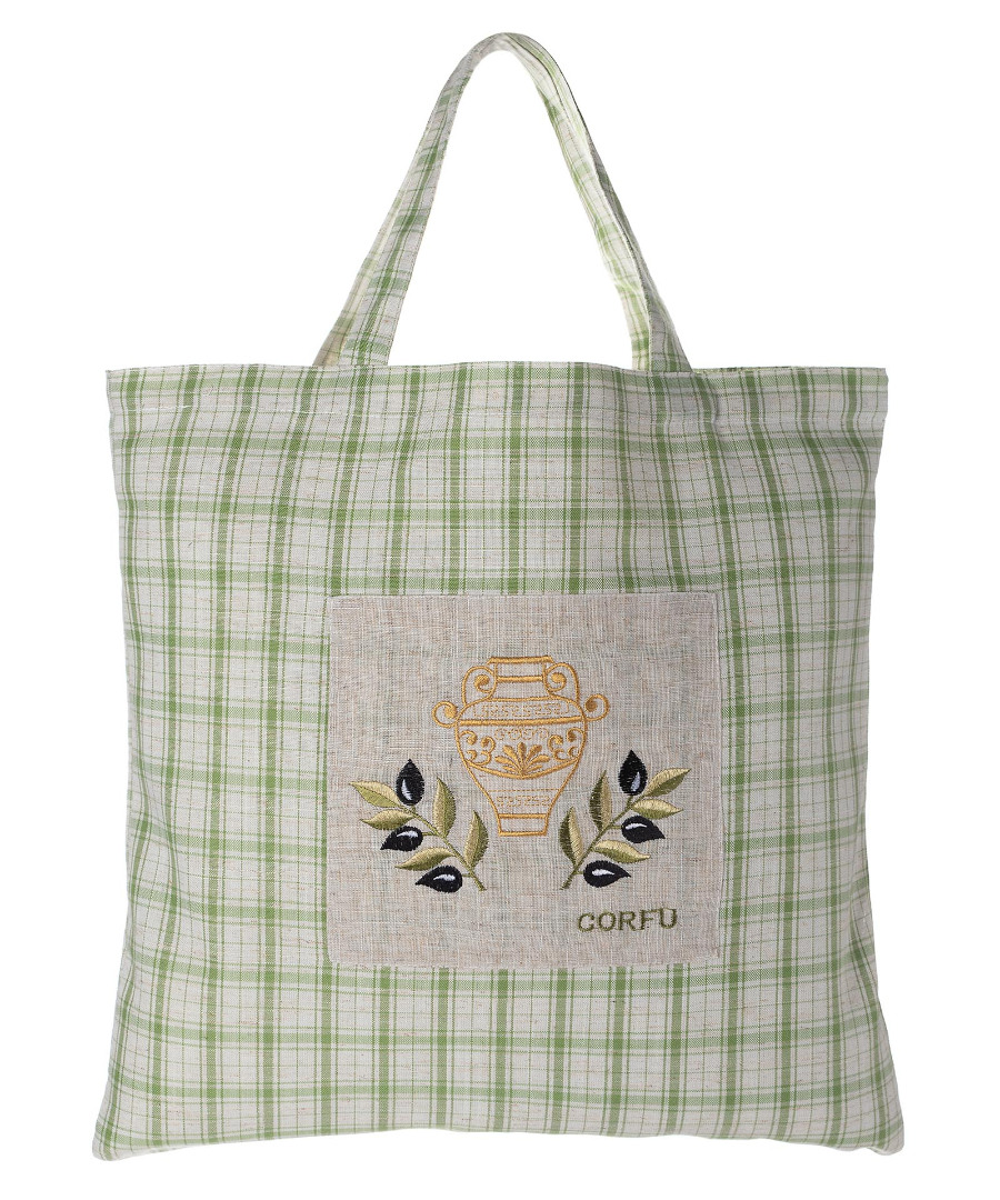 Untitled-2393 Τσάντα με κέντημα 1312 (45cm x 45cm) πράσινη CORFU SilkFashion - Image 1