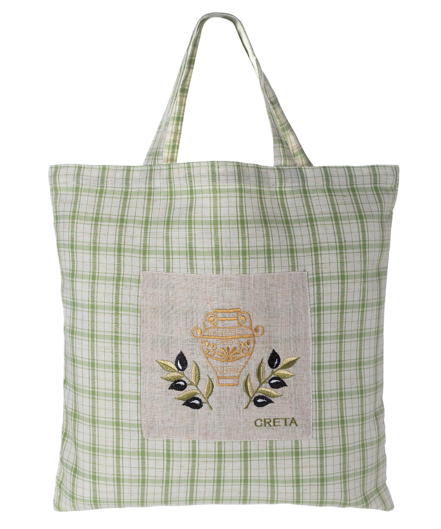 Untitled-2394 Τσάντα με κέντημα 1312 (45cm x 45cm) πράσινη CRETA SilkFashion - Image 1