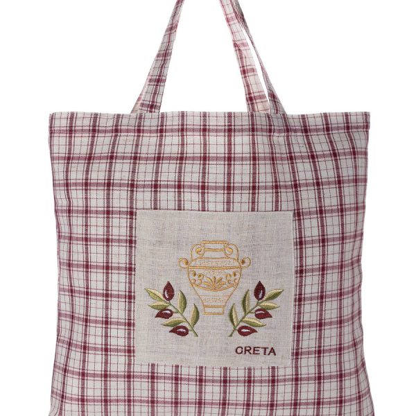 Τσάντα με κέντημα 1312 (45cm x 45cm) κόκκινη CRETA SilkFashion