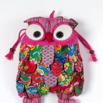 Σακίδιο κουκουβάγια (35cm x 28cm) ρόζ SilkFashion