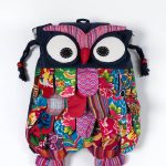 Σακίδιο κουκουβάγια (35cm x 28cm) μπλέ SilkFashion