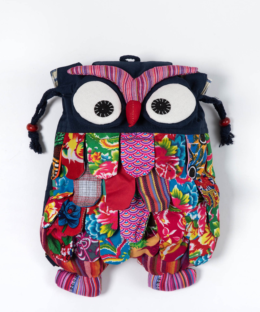 Untitled-2407 Σακίδιο κουκουβάγια (35cm x 28cm) μπλέ SilkFashion - Image 1