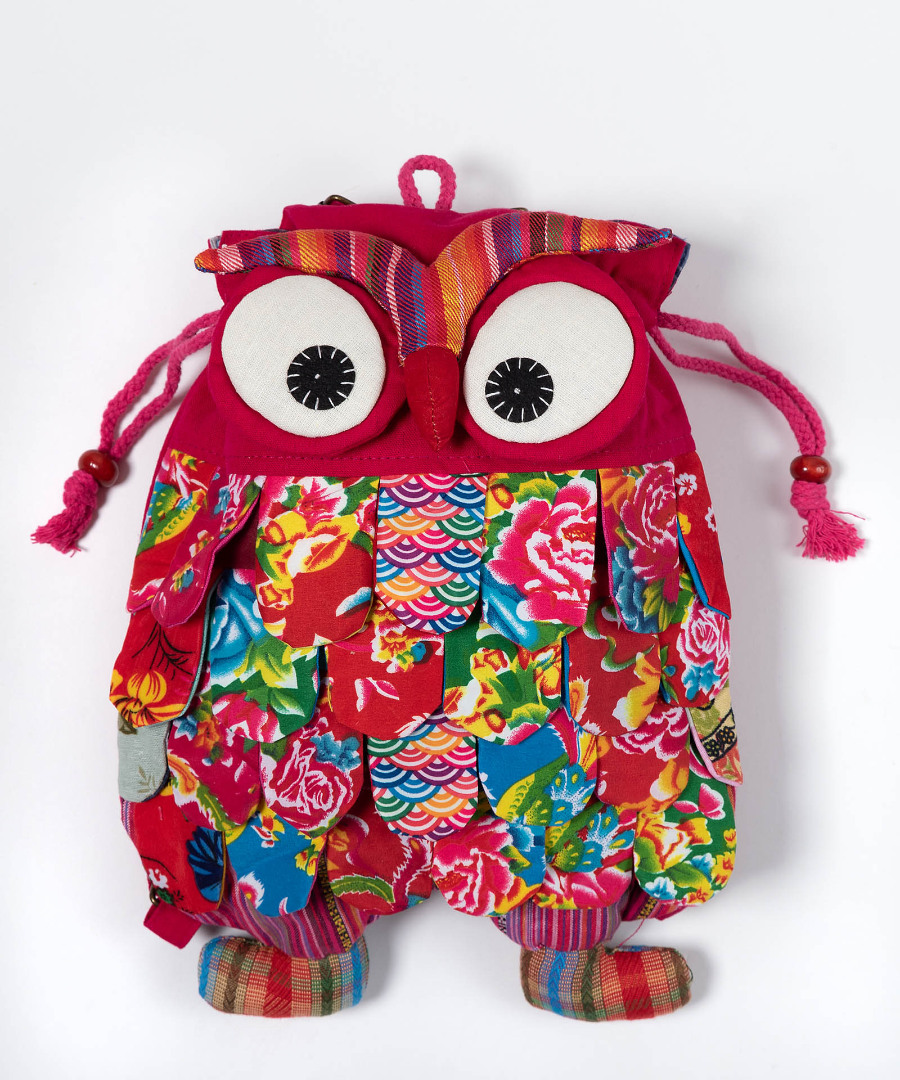 Untitled-2408 Σακίδιο κουκουβάγια (35cm x 28cm) κόκκινο SilkFashion - Image 1