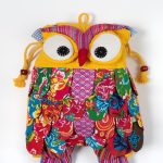 Σακίδιο κουκουβάγια (35cm x 28cm) κίτρινο SilkFashion