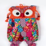 Σακίδιο κουκουβάγια (35cm x 28cm) πορτοκαλί SilkFashion