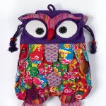 Σακίδιο κουκουβάγια (35cm x 28cm) μώβ SilkFashion