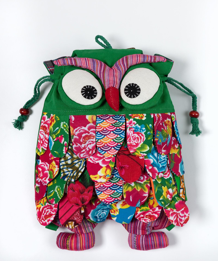 Untitled-2412 Σακίδιο κουκουβάγια (35cm x 28cm) πράσινο SilkFashion - Image 1