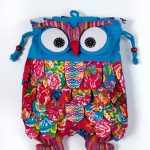 Σακίδιο κουκουβάγια (35cm x 28cm) σιέλ SilkFashion