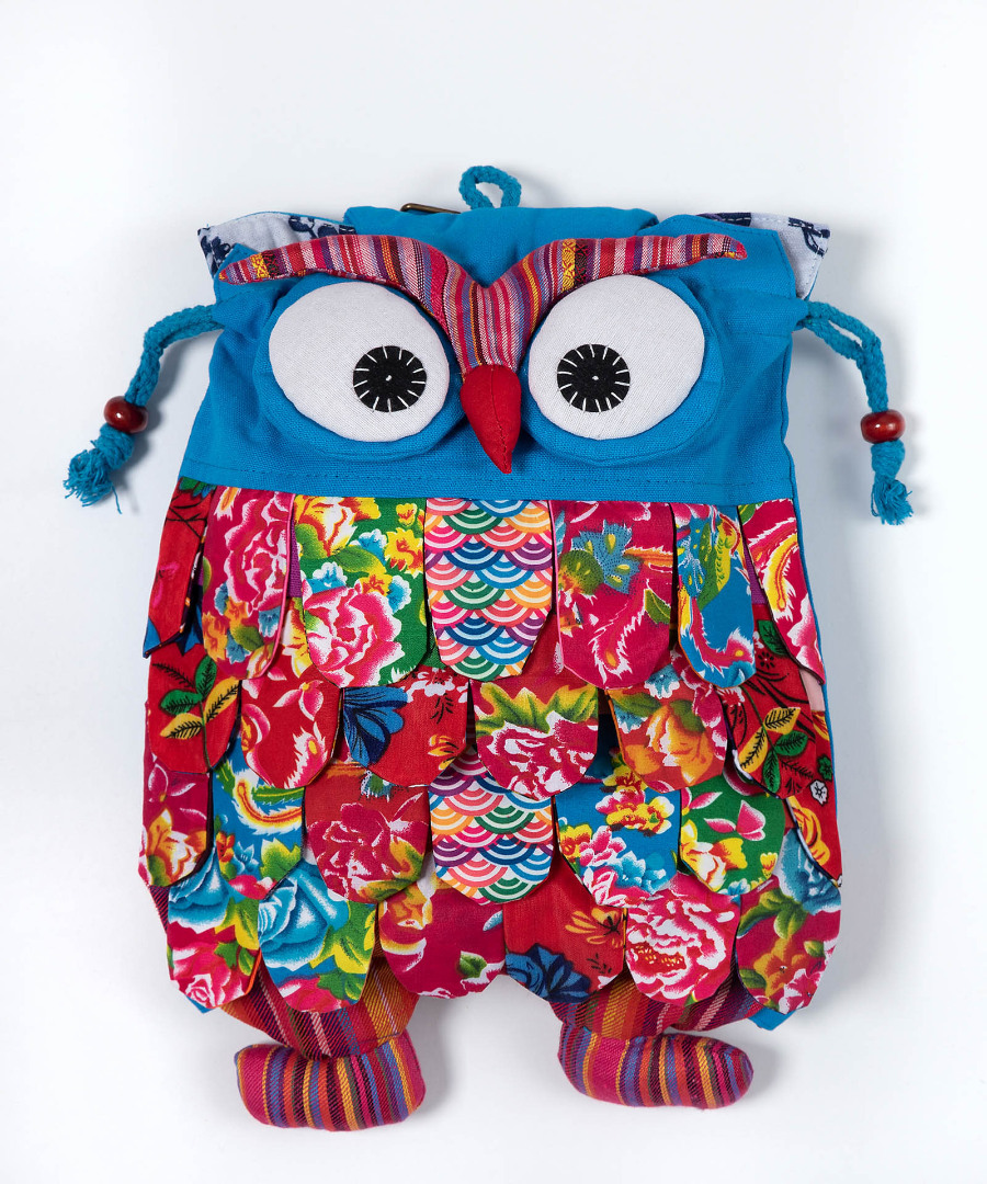 Untitled-2413 Σακίδιο κουκουβάγια (35cm x 28cm) σιέλ SilkFashion - Image 1