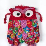 Σακίδιο κουκουβάγια (35cm x 28cm) φούξια SilkFashion