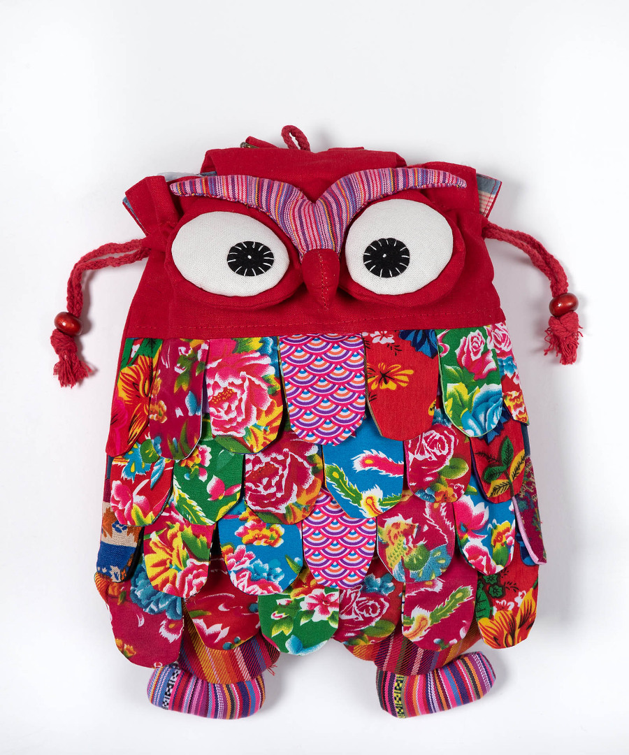 Untitled-2414 Σακίδιο κουκουβάγια (35cm x 28cm) φούξια SilkFashion - Image 1