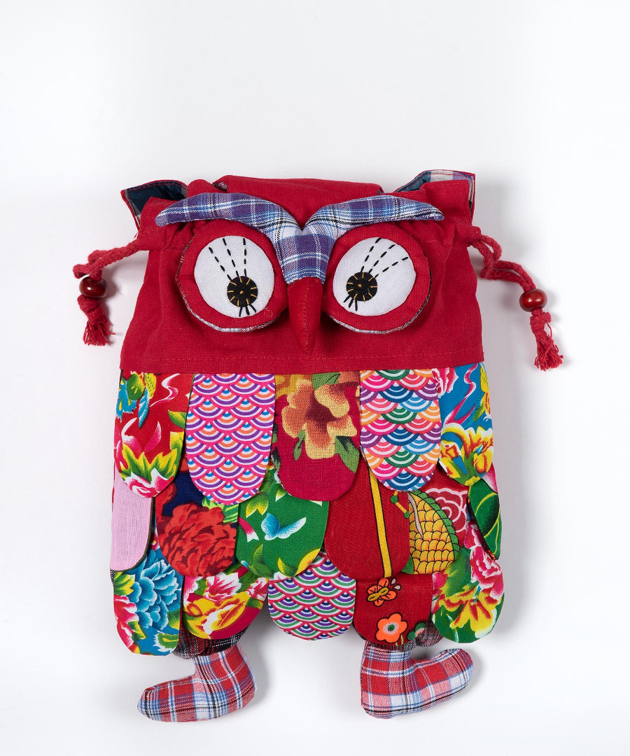 Untitled-2415 Σακίδιο κουκουβάγια (30cm x 24cm) κόκκινο SilkFashion - Image 1