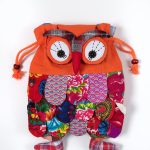 Σακίδιο κουκουβάγια (30cm x 24cm) πορτοκαλί SilkFashion