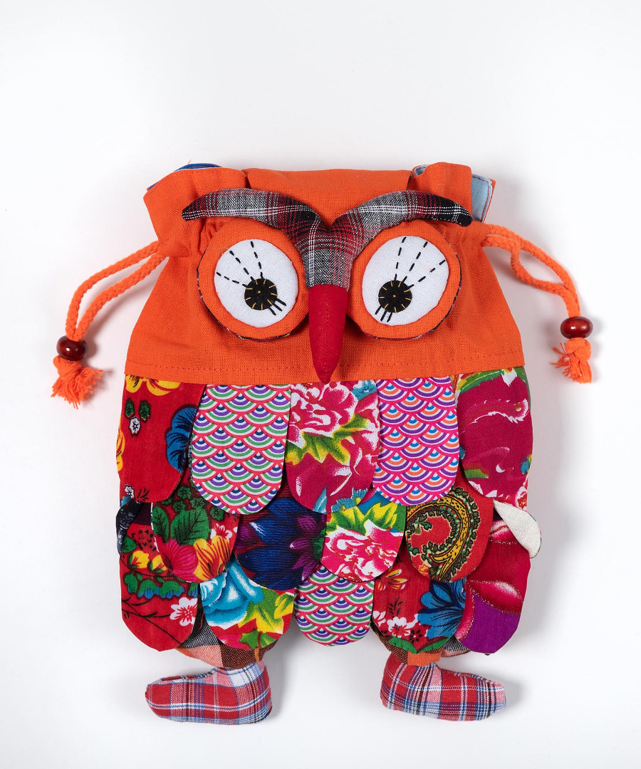 Untitled-2417 Σακίδιο κουκουβάγια (30cm x 24cm) πορτοκαλί SilkFashion - Image 1