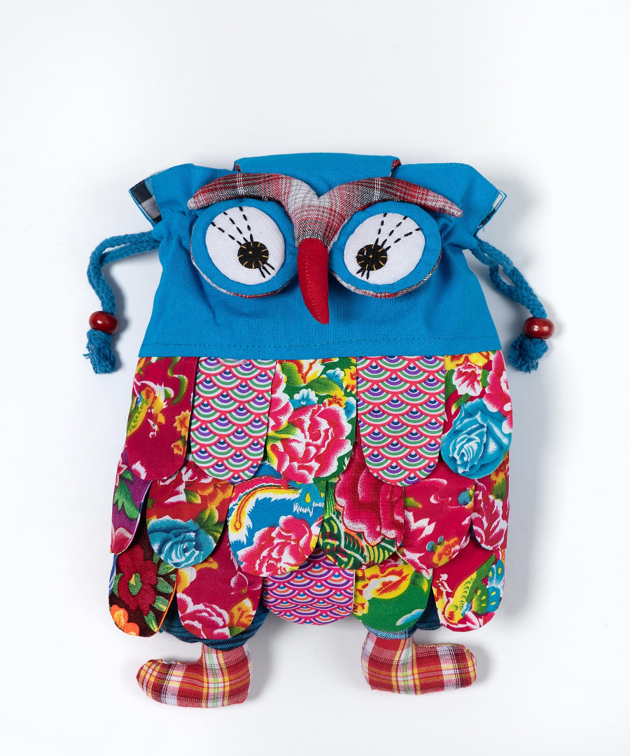 Untitled-2418 Σακίδιο κουκουβάγια (30cm x 24cm) σιέλ SilkFashion - Image 1