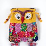 Σακίδιο κουκουβάγια (30cm x 24cm) κίτρινο SilkFashion