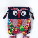 Σακίδιο κουκουβάγια (30cm x 24cm) μπλέ SilkFashion