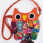 Πορτοφολάκι κουκουβάγια (18cm x 16cm) πορτοκαλί SilkFashion