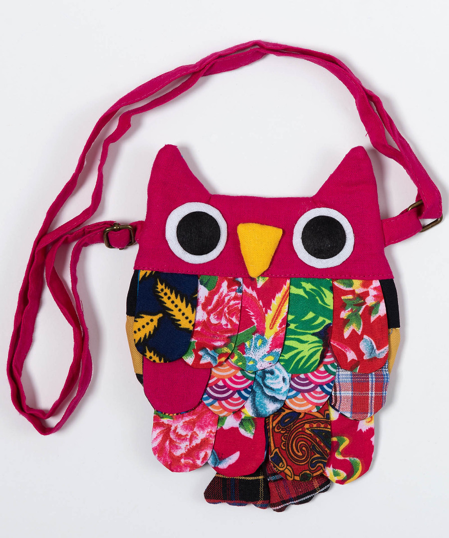 Untitled-2423 Πορτοφολάκι κουκουβάγια (18cm x 16cm) φούξια SilkFashion - Image 1