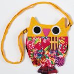 Πορτοφολάκι κουκουβάγια (18cm x 16cm) κίτρινο SilkFashion