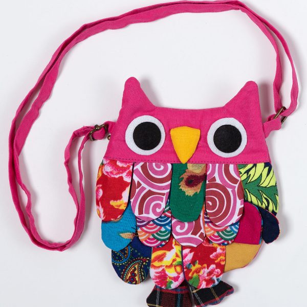 Πορτοφολάκι κουκουβάγια (18cm x 16cm) ρόζ SilkFashion