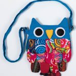 Πορτοφολάκι κουκουβάγια (18cm x 16cm) σιέλ SilkFashion