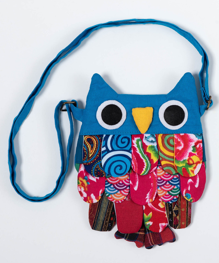 Untitled-2429 Πορτοφολάκι κουκουβάγια (18cm x 16cm) σιέλ SilkFashion - Image 1