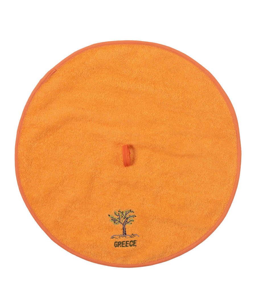 Untitled-2477 Στρογγυλή πετσέτα με κρεμαστράκι (48cm) πορτοκαλί GREECE SilkFashion - Image 1