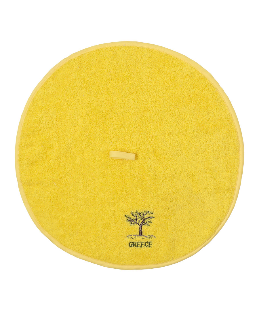 Untitled-2481 Στρογγυλή πετσέτα με κρεμαστράκι (48cm) κίτρινο GREECE SilkFashion - Image 1