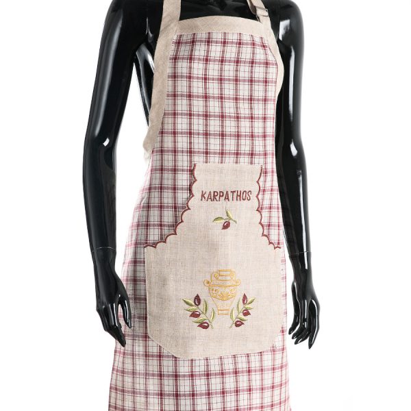 Ολόσωμη ποδιά 1312 (80cm x 55cm)  κόκκινη KARPATHOS SilkFashion