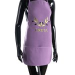 Ολόσωμη ποδιά BG23a (50cm x 70cm) μώβ χρωματιστή ελιά CRETA SilkFashion