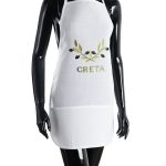 Ολόσωμη ποδιά BG23a (50cm x 70cm) λευκή χρωματιστή ελιά CRETA SilkFashion