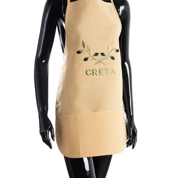 Ολόσωμη ποδιά BG23a (50cm x 70cm) κίτρινη χρωματιστή ελιά CRETA SilkFashion