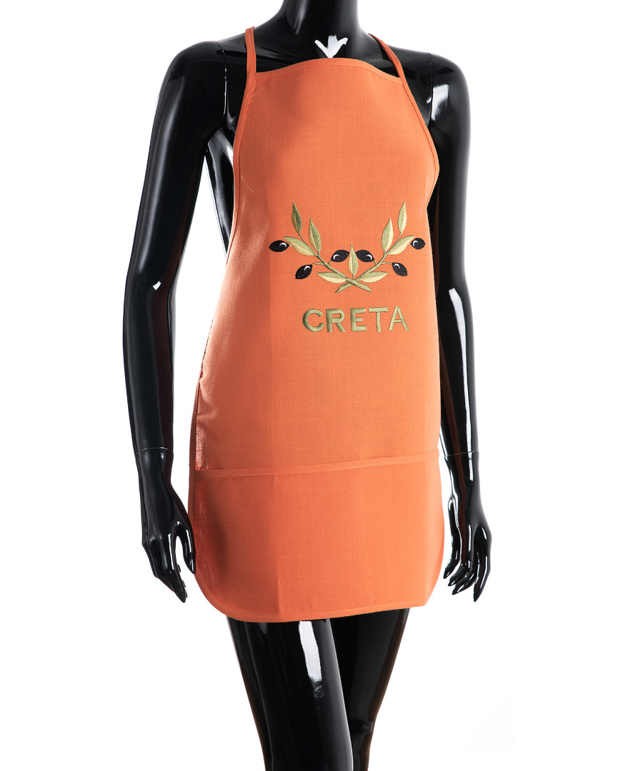 Untitled-2516 Ολόσωμη ποδιά BG23a (50cm x 70cm) πορτοκαλί χρωματιστή ελιά CRETA SilkFashion - Image 1