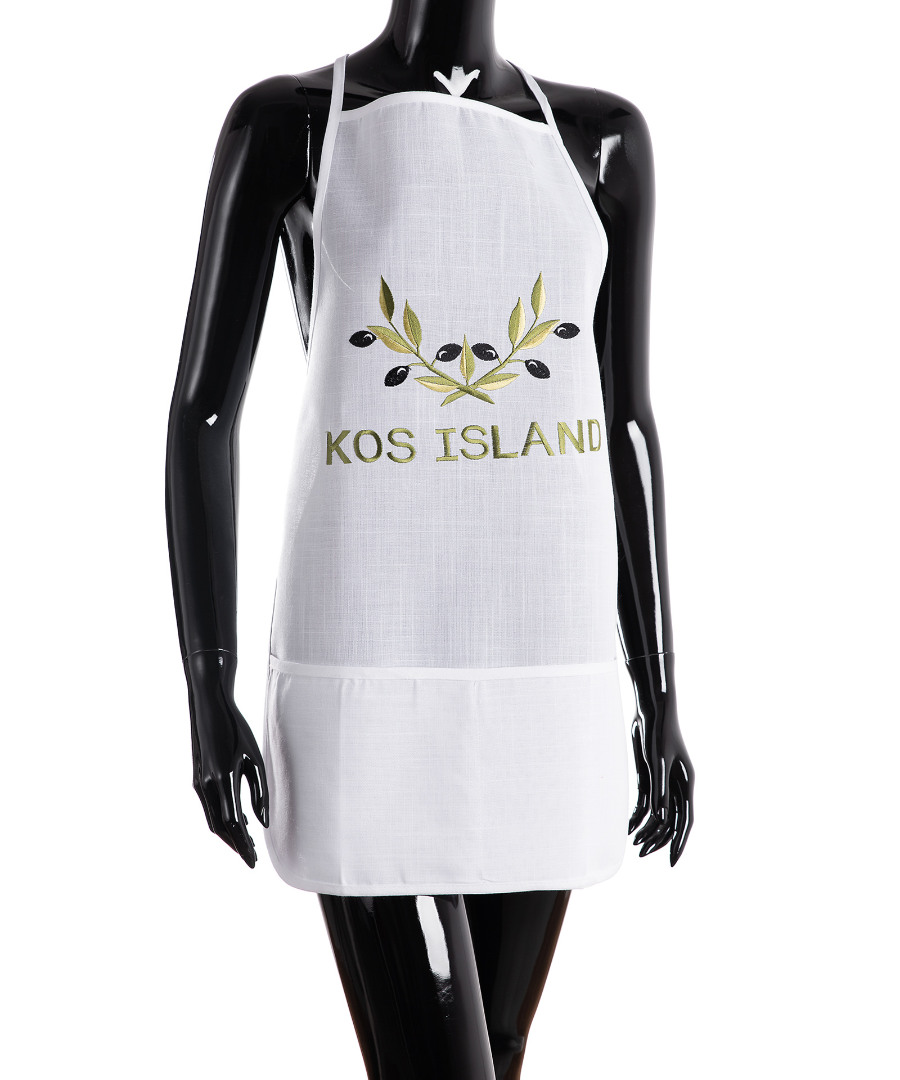 Untitled-2523 Ολόσωμη ποδιά BG23a (50cm x 70cm) λευκή χρωματιστή ελιά KOS SilkFashion - Image 1