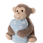 ΒΕΒΕ FLANNEL ΚΟΥΒΕΡΤΑΚΙ (80cm x 120cm) μπέζ μαιμουδάκι σιέλ SilkFashion