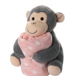 ΒΕΒΕ FLANNEL ΚΟΥΒΕΡΤΑΚΙ (80cm x 120cm) γκρί μαιμουδάκι ρόζ SilkFashion