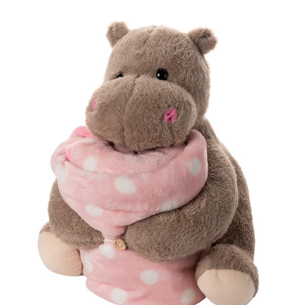 ΒΕΒΕ FLANNEL ΚΟΥΒΕΡΤΑΚΙ (80cm x 120cm) ιπποπόταμος ρόζ SilkFashion