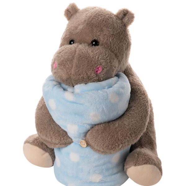 ΒΕΒΕ FLANNEL ΚΟΥΒΕΡΤΑΚΙ (80cm x 120cm) ιπποπόταμος σιέλ SilkFashion